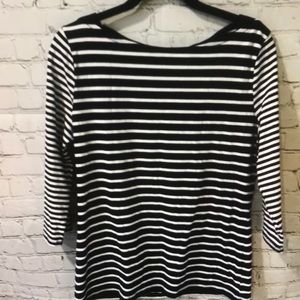 Merona blue white striped top